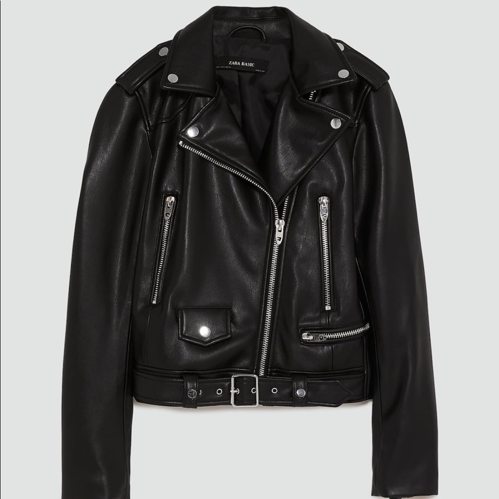 Zara Faux Leather Biker Jacket